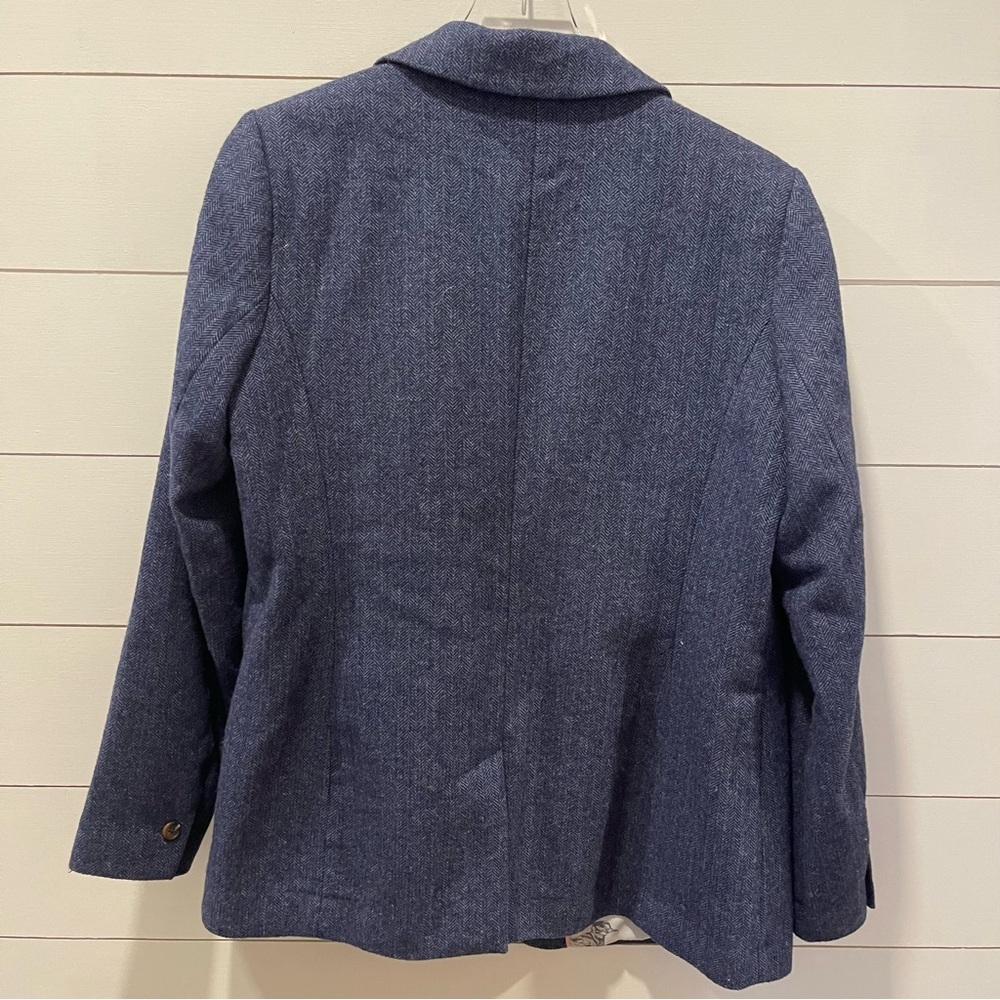 Joules Bramble Navy Tweed Wool Blend Women's Equestrian Style Blazer Size 12 - Picture 9 of 12